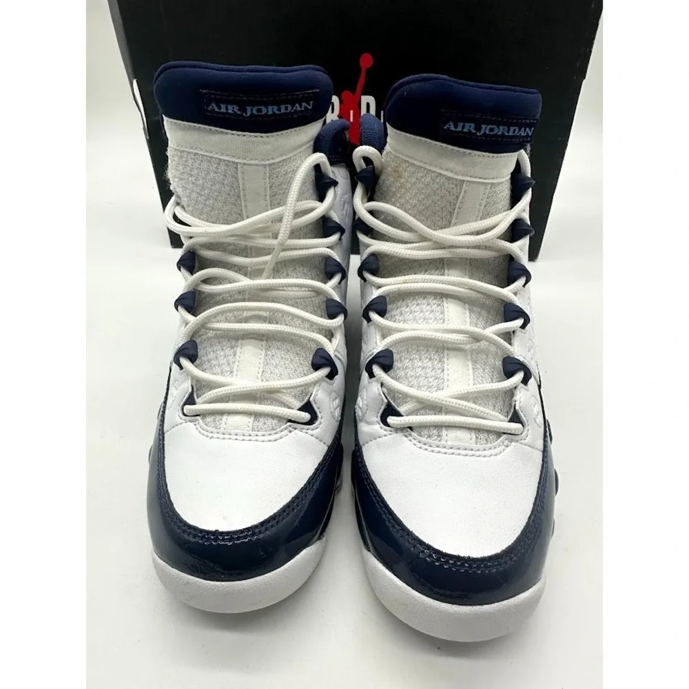 Nike Air Jordan 9 Retro GS White University Blue 302359-145 Size 7Y w/ Box